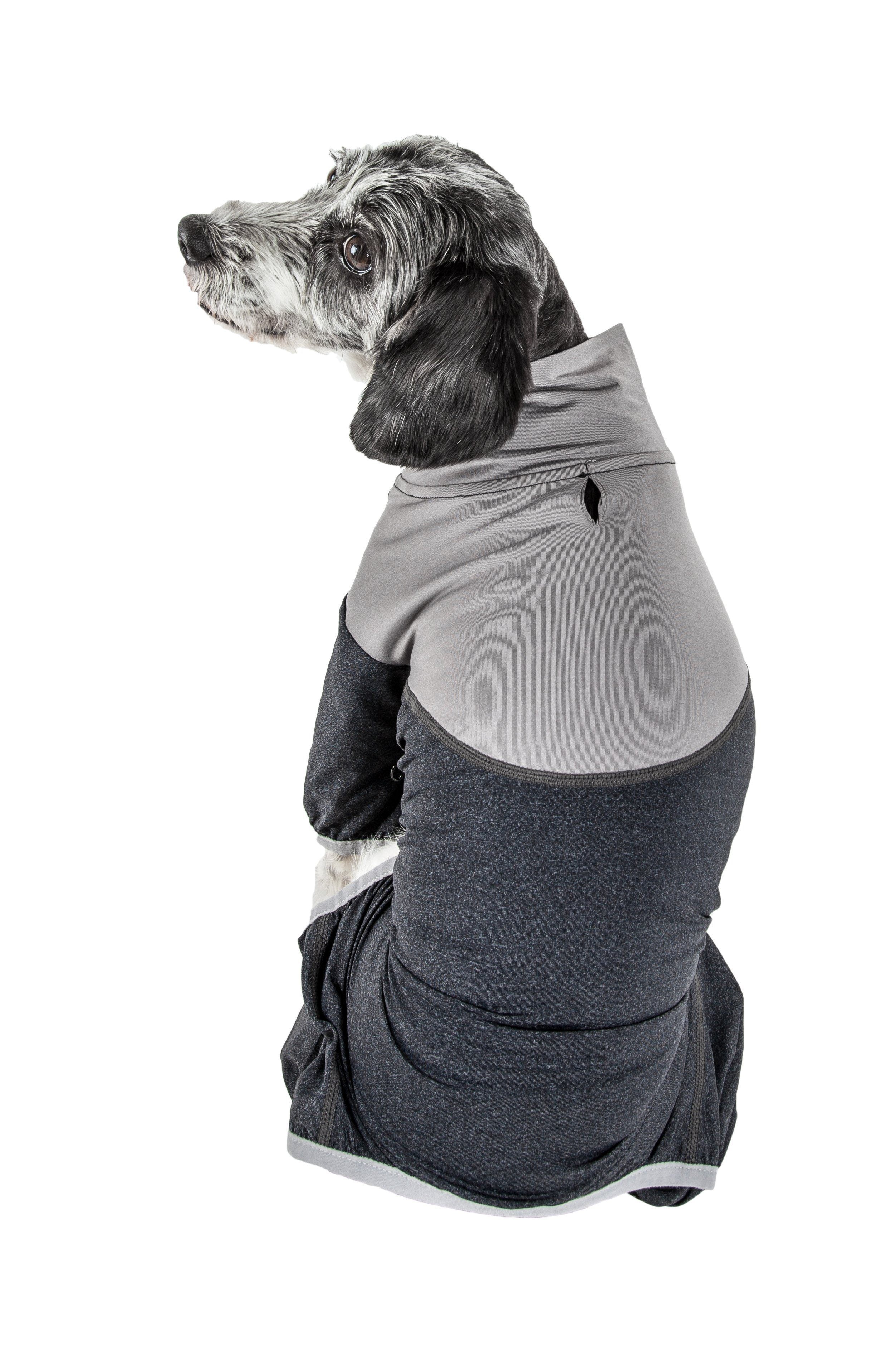 Pet Life ®  Active 'Embarker' 4-Way Stretch Fitness Yoga Full Body Dog Tracksuit