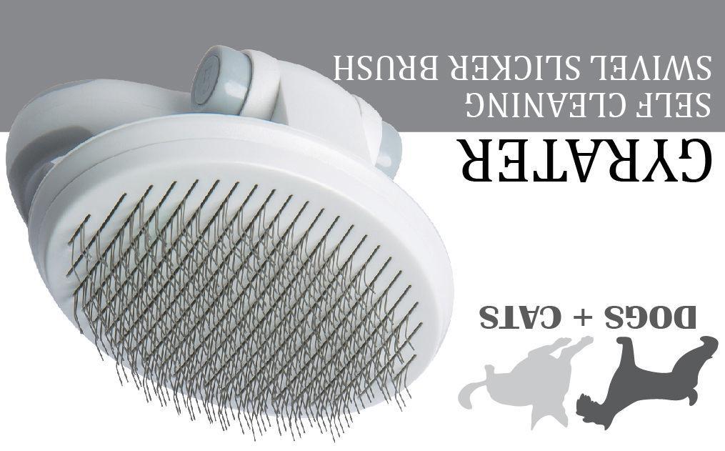 Pet Life ® 'Gyrater' Travel Self-Cleaning Swivel Grooming Slicker Pet Brush