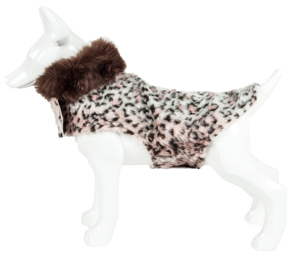 Pet Life ® Luxe 'Furracious' Cheetah Patterned Mink Designer Fashion Fur Dog Coat