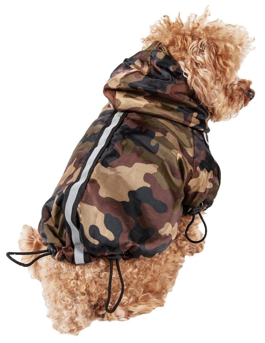 Pet Life ® 'Reflecta-Sport' Multi-Adjustable Reflective Weather-Proof Dog Raincoat w/ Removable Hood