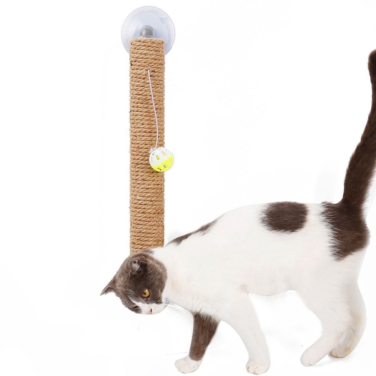 Pet Life ® 'Stick N' Claw' Sisal Rope and Toy Suction Cup Stick Shaped Cat Scratcher