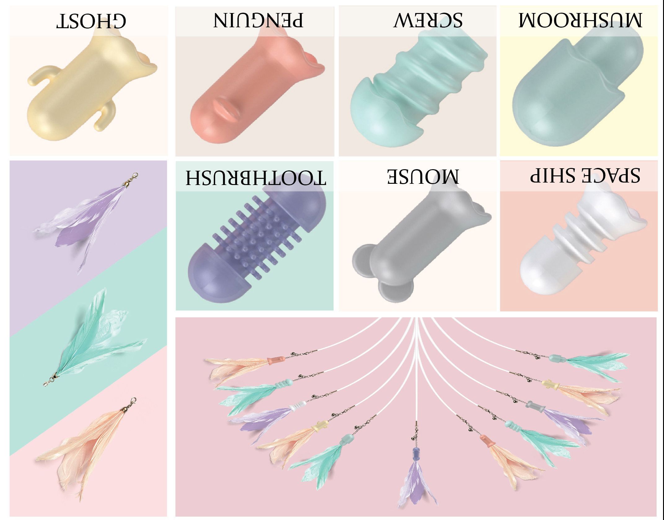 Pet Life ® 'Wander-cat' Customizeable and Extendable 10-in-1 Attachment Laser Cat Teaser